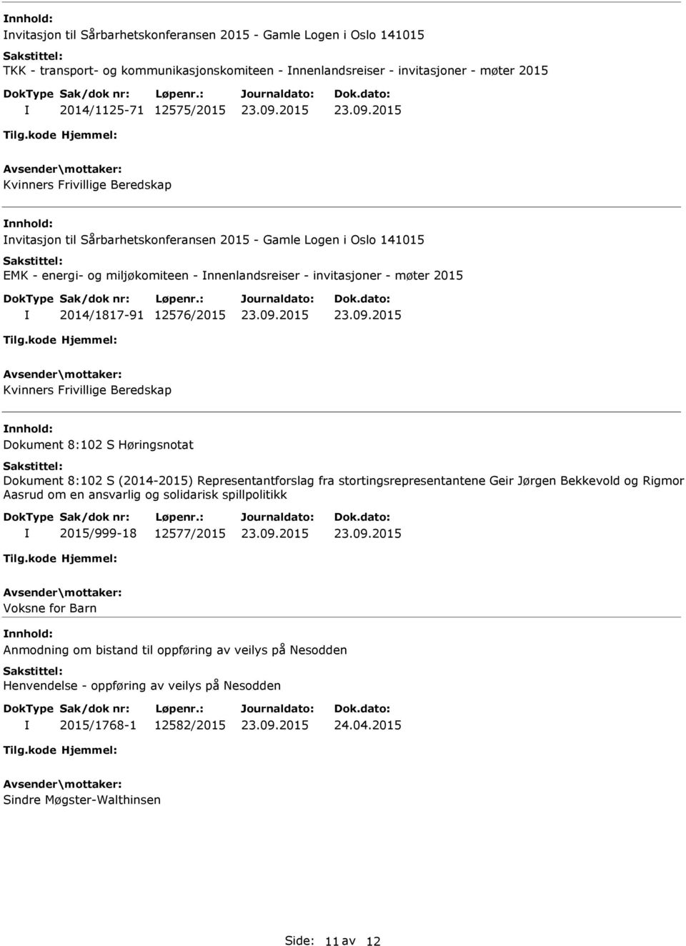 Frivillige Beredskap Dokument 8:102 S Høringsnotat Dokument 8:102 S (2014-2015) Representantforslag fra stortingsrepresentantene Geir Jørgen Bekkevold og Rigmor Aasrud om en ansvarlig og solidarisk