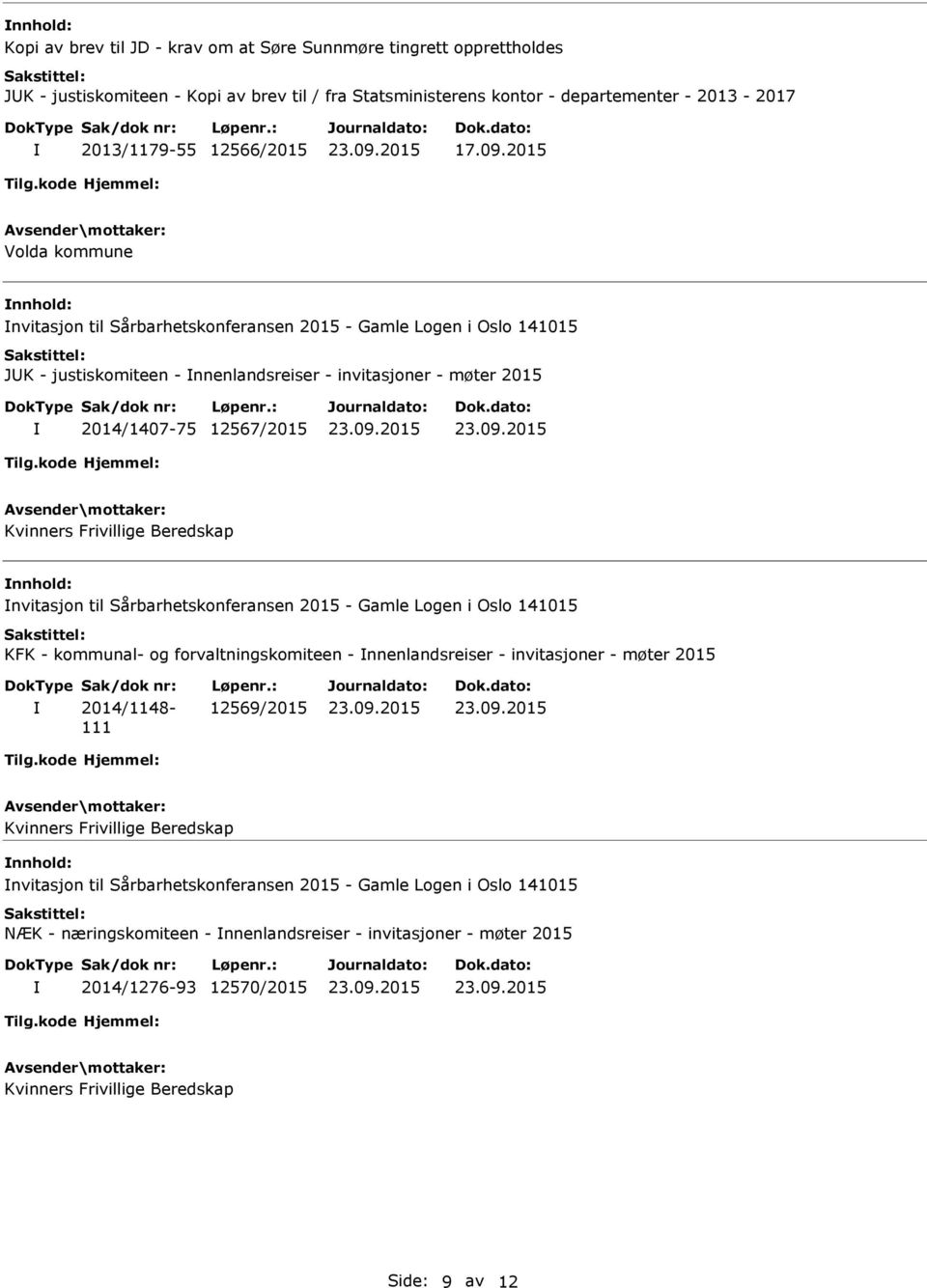 Beredskap nvitasjon til Sårbarhetskonferansen 2015 - Gamle Logen i Oslo 141015 KFK - kommunal- og forvaltningskomiteen - nnenlandsreiser - invitasjoner - møter 2015 2014/1148-111 12569/2015 Kvinners