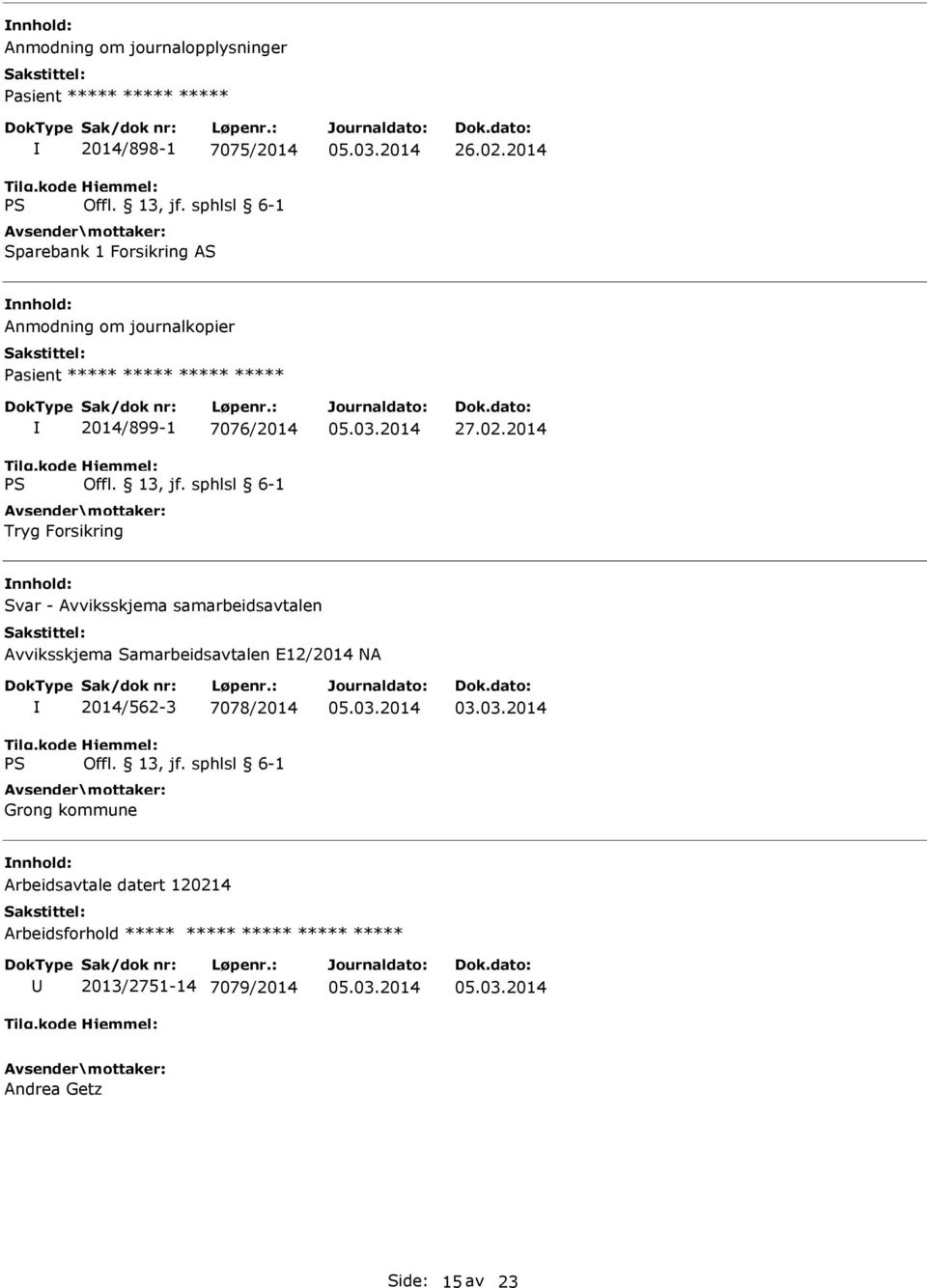 samarbeidsavtalen Avviksskjema Samarbeidsavtalen E12/2014 NA 2014/562-3 7078/2014 Grong kommune