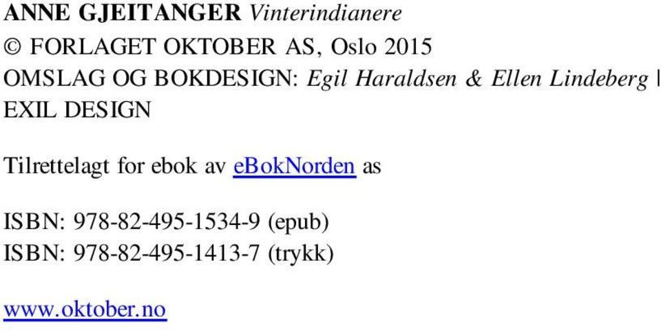 EXIL DESIGN Tilrettelagt for ebok av eboknorden as ISBN: