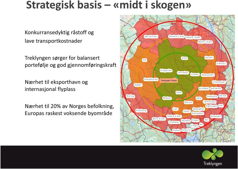 gjennomføringskraft Nærhet til eksporthavn og internasjonal flyplass