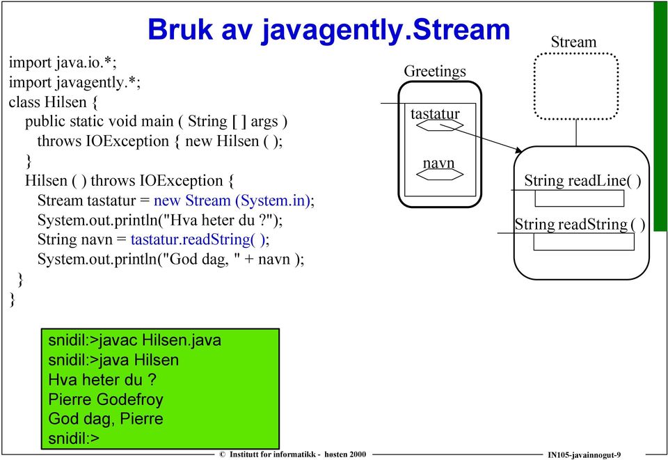 Stream tastatur = new Stream (System.in); System.out.