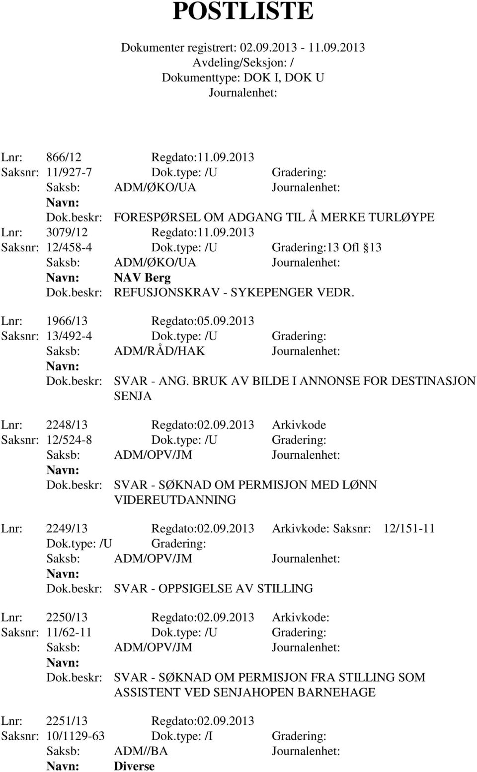 beskr: SVAR - ANG. BRUK AV BILDE I ANNONSE FOR DESTINASJON SENJA Lnr: 2248/13 Regdato:02.09.2013 Arkivkode Saksnr: 12/524-8 Dok.type: /U Gradering: Dok.