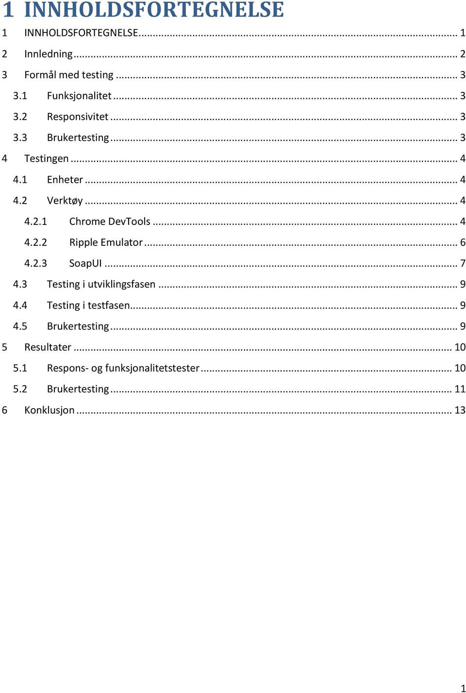 .. 6 4.2.3 SoapUI... 7 4.3 Testing i utviklingsfasen... 9 4.4 Testing i testfasen... 9 4.5 Brukertesting.