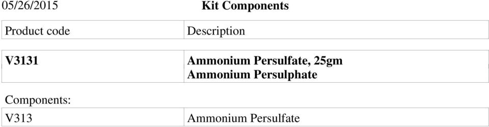 Description Ammonium Persulfate,