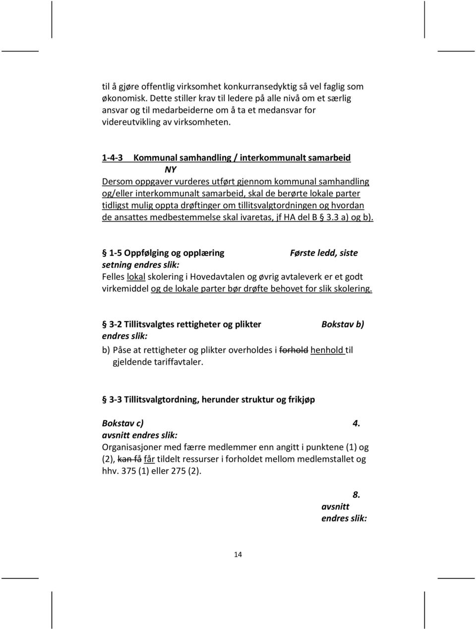 1-4-3 Kommunal samhandling / interkommunalt samarbeid NY Dersom oppgaver vurderes utført gjennom kommunal samhandling og/eller interkommunalt samarbeid, skal de berørte lokale parter tidligst mulig