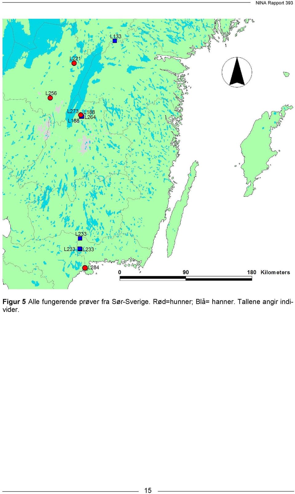 Rød=hunner; Blå= hanner.