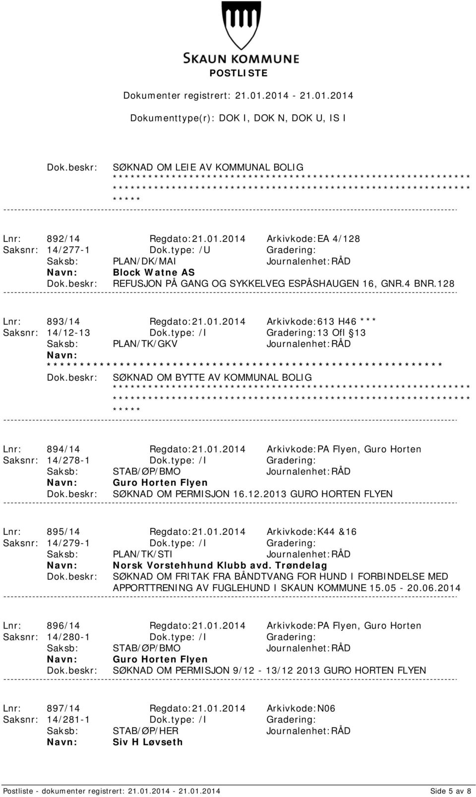 2014 Arkivkode:613 H46 *** Saksnr: 14/12-13 Dok.