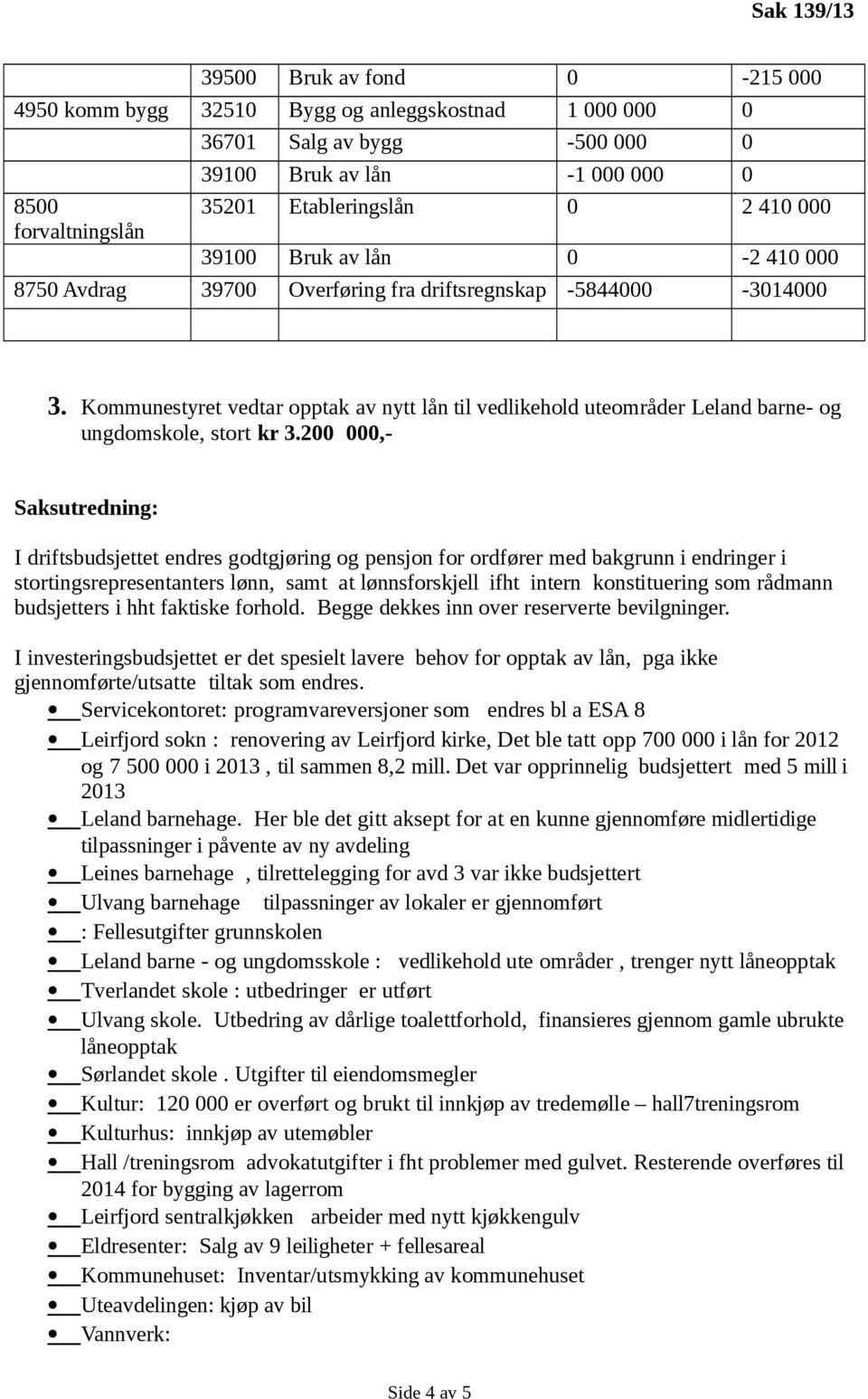 Kommunestyret vedtar opptak av nytt lån til vedlikehold uteområder Leland barne- og ungdomskole, stort kr 3.