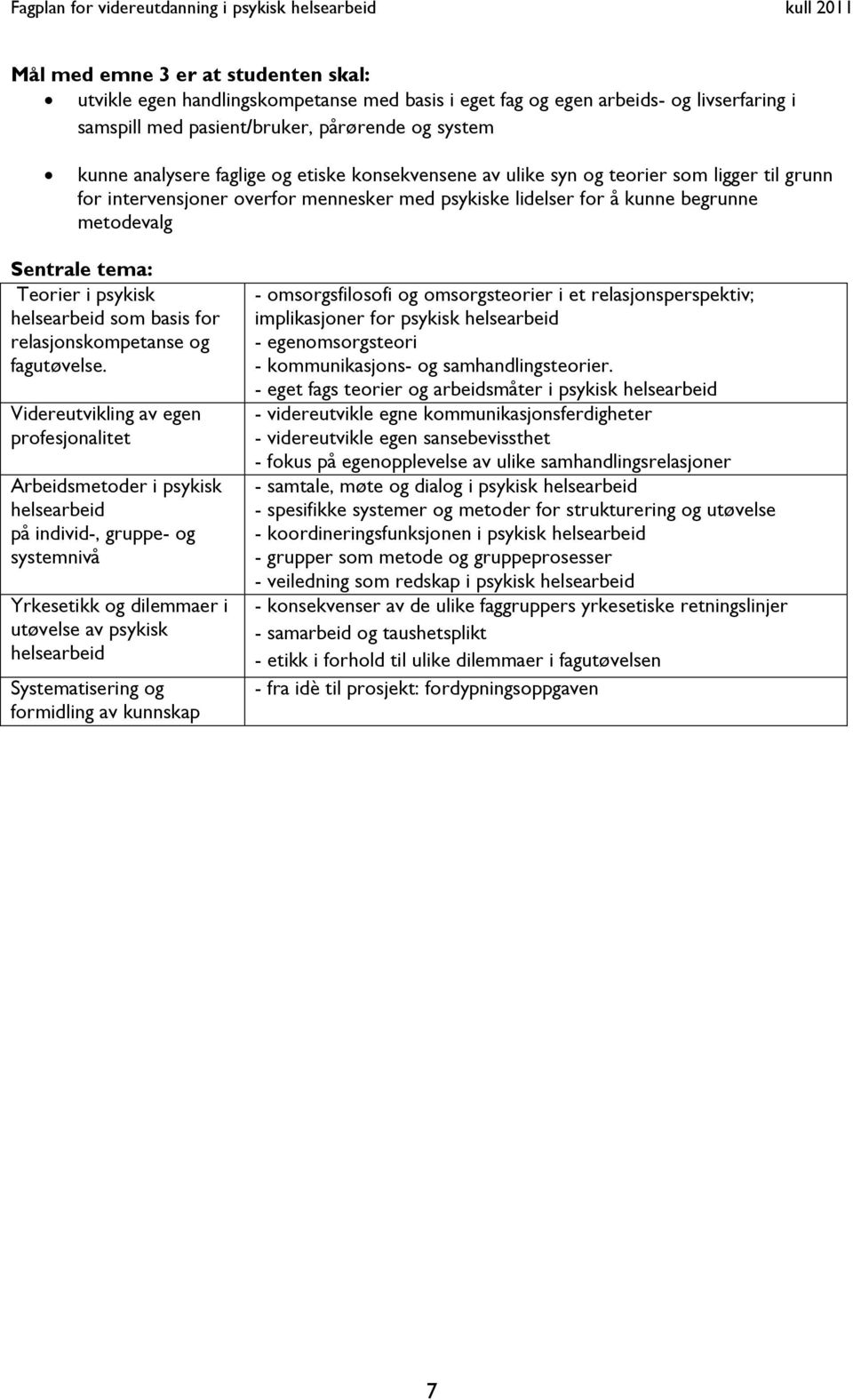 helsearbeid som basis for relasjonskompetanse og fagutøvelse.