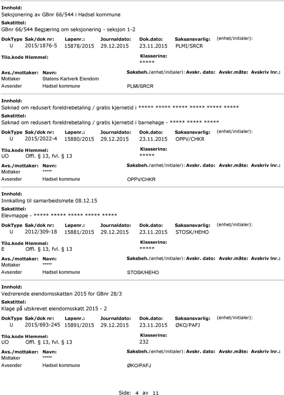 2015/2022-4 15880/2015 O Mottaker nnkalling til samarbeidsmøte 08.12.