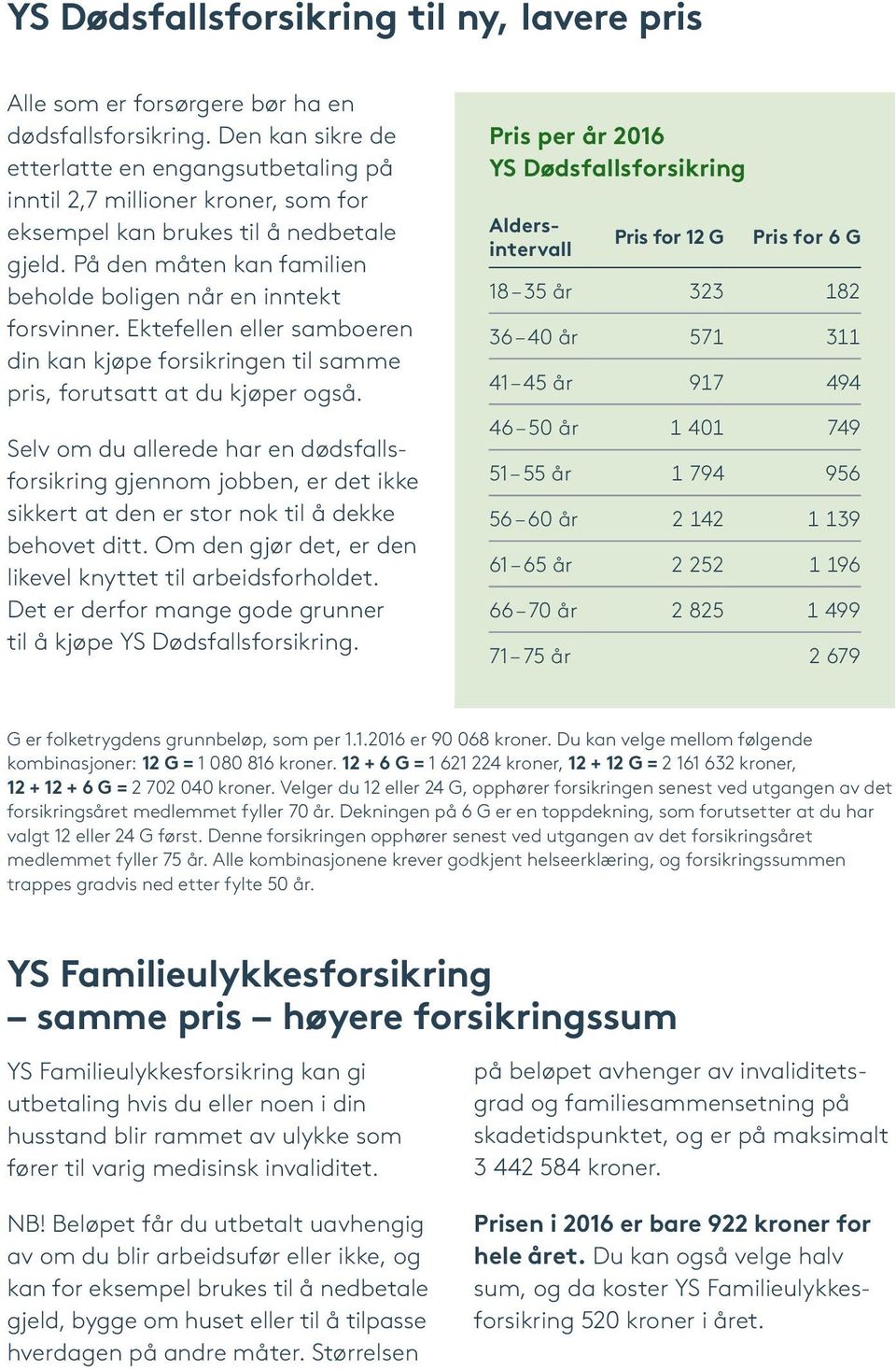 Ektefellen eller samboeren din kan kjøpe forsikringen til samme pris, forutsatt at du kjøper også.