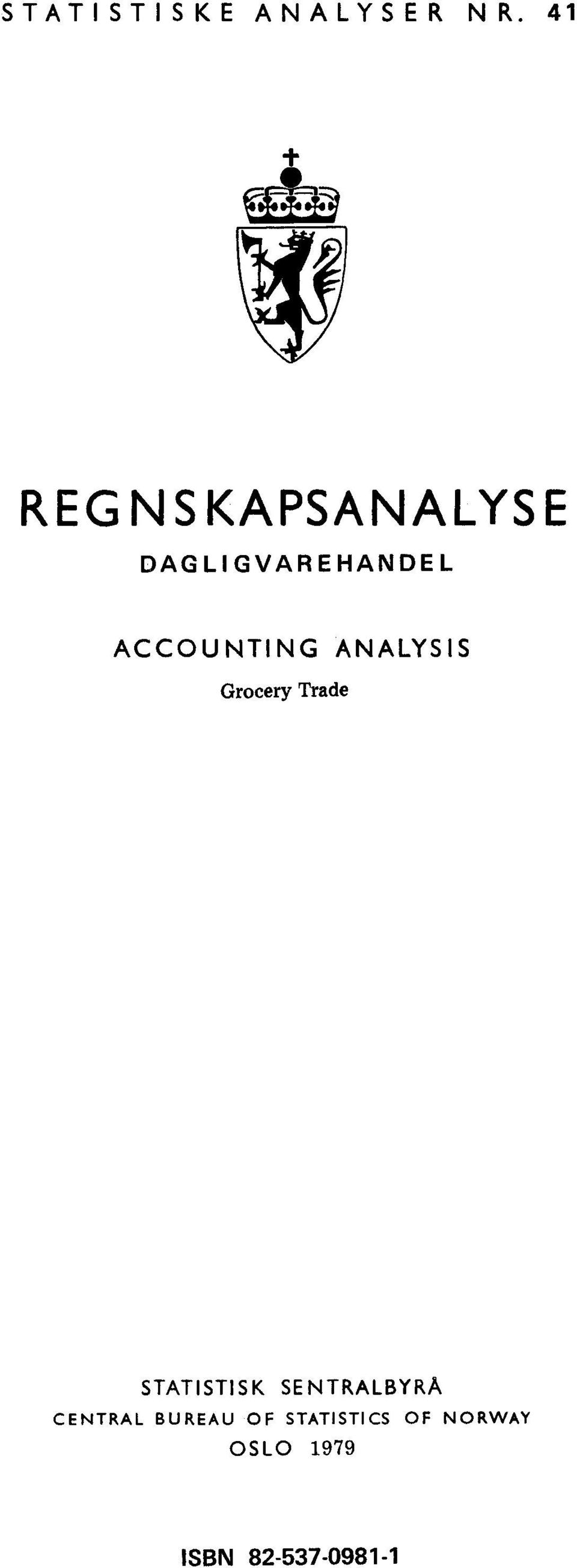 ACCOUNTING ANALYSIS Grocery Trade STATISTISK
