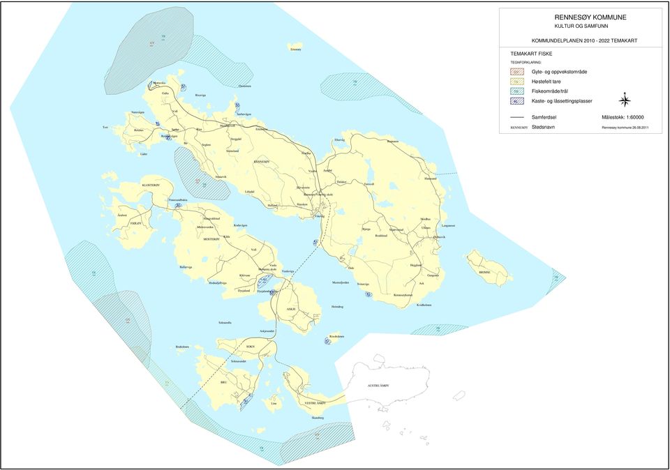 låssettingsplasser Samferdsel Målestokk: 1:60000 RNNSØY Stedsnavn Rennesøy kommune 26.08.