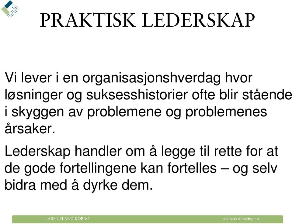 problemene og problemenes årsaker.