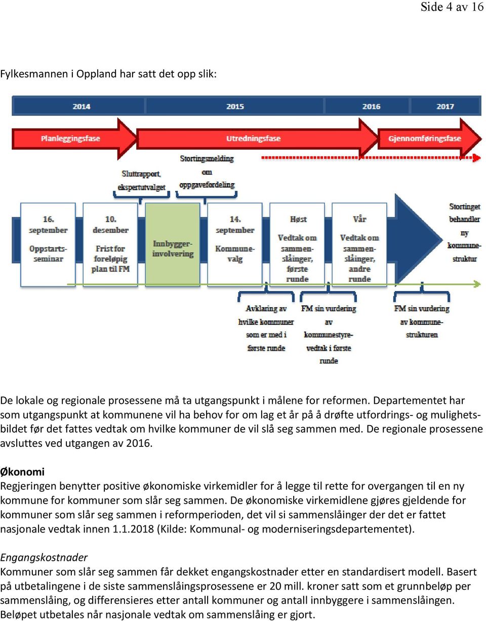 De regionale prosessene avsluttes ved utgangen av 2016.