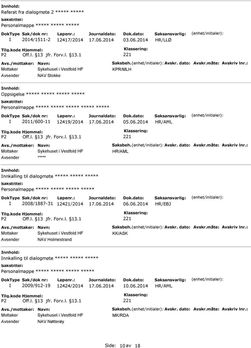 06.2014 nnhold: nnkalling til dialogmøte ***** ***** ***** ***** 2008/1887-31 12421/2014 06.06.2014 KK/ASK