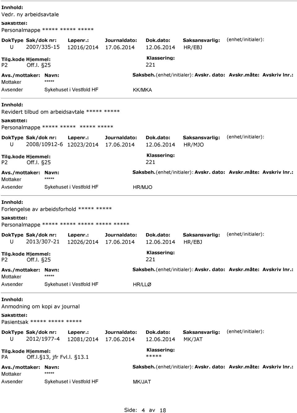 ***** ***** ***** 2008/10912-6 12023/2014 nnhold: Forlengelse av arbeidsforhold *****