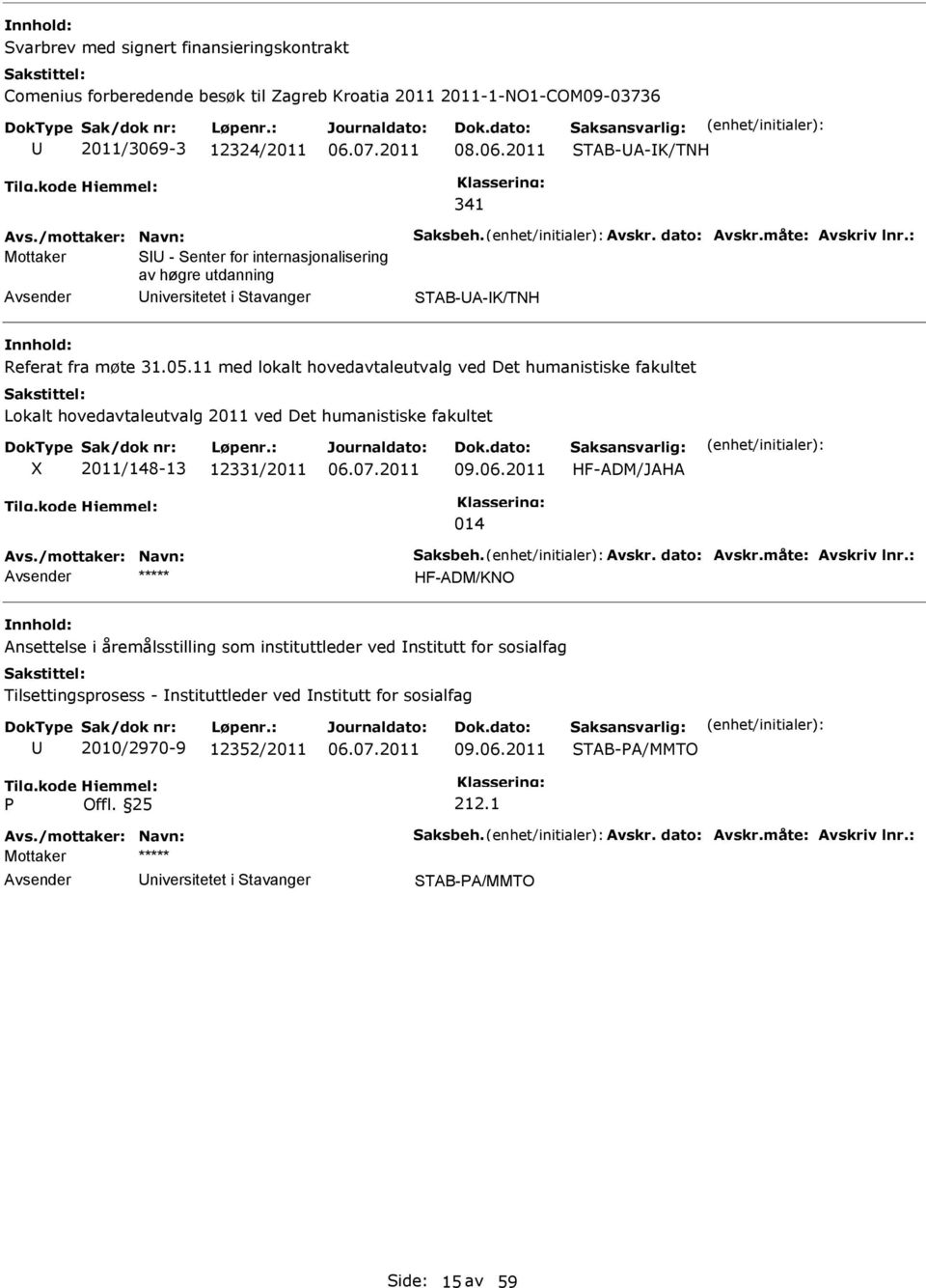 11 med lokalt hovedavtaleutvalg ved Det humanistiske fakultet Lokalt hovedavtaleutvalg 2011 ved Det humanistiske fakultet 2011/148-13 12331/2011 09.06.