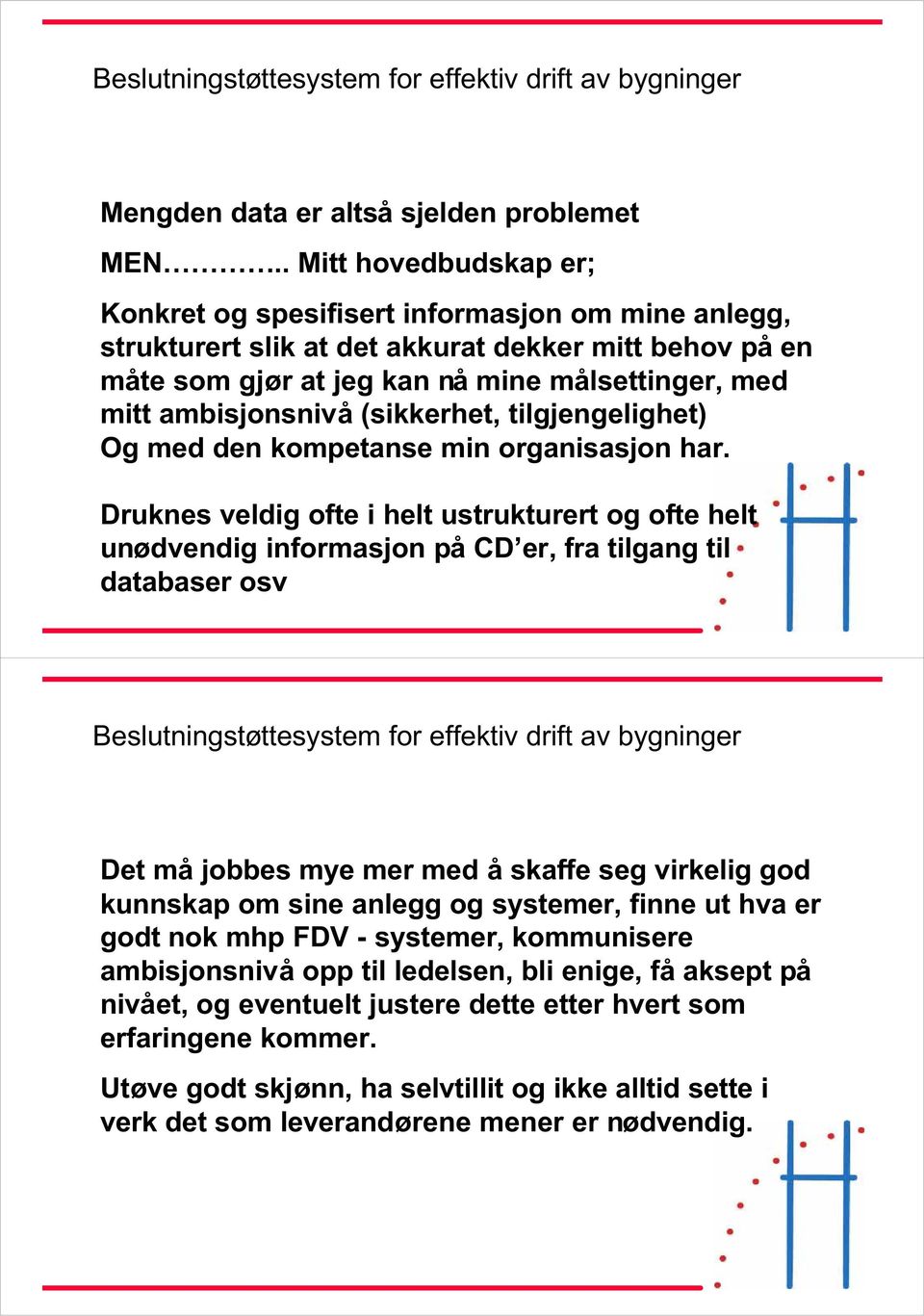 ambisjonsnivå (sikkerhet, tilgjengelighet) Og med den kompetanse min organisasjon har.