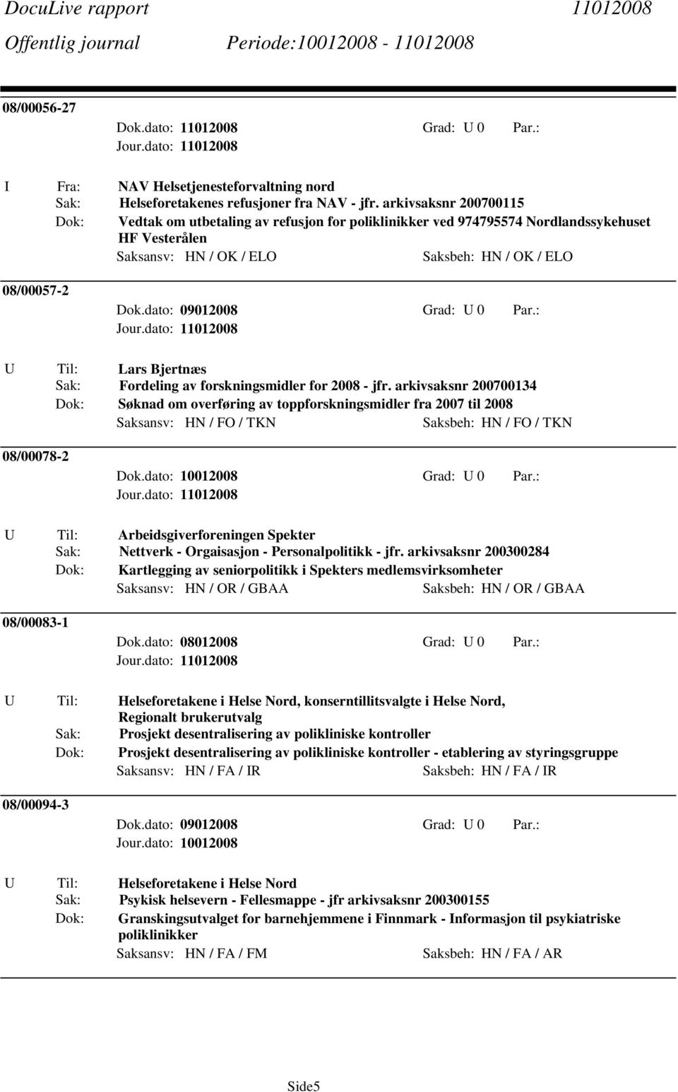 arkivsaksnr 200700134 Dok: Søknad om overføring av toppforskningsmidler fra 2007 til 2008 Saksansv: HN / FO / TKN Saksbeh: HN / FO / TKN 08/00078-2 U Til: Arbeidsgiverforeningen Spekter Sak: Nettverk