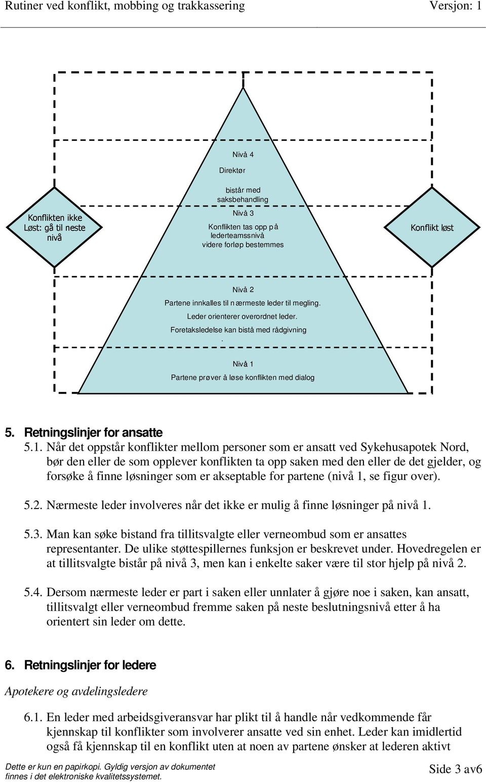 Partene prø ver å l ø se konflikten med dialog 5. Retningslinjer for ansatte 5.1.