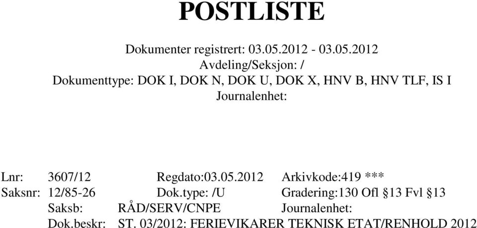 Saksnr: 12/85-26 Dok.