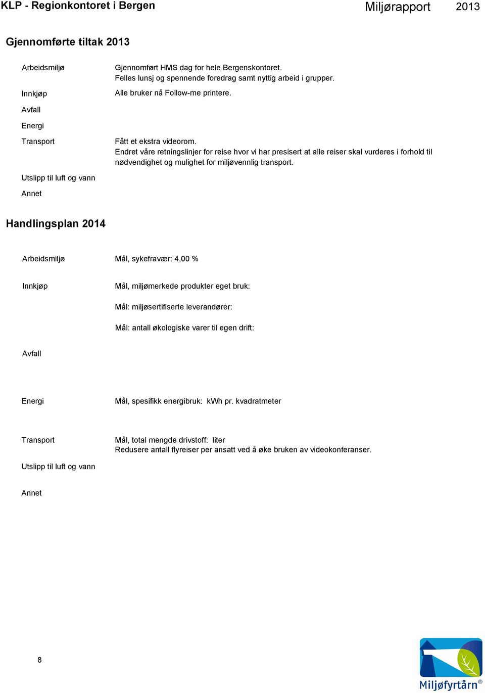 Endret våre retningslinjer for reise hvor vi har presisert at alle reiser skal vurderes i forhold til nødvendighet og mulighet for miljøvennlig transport.