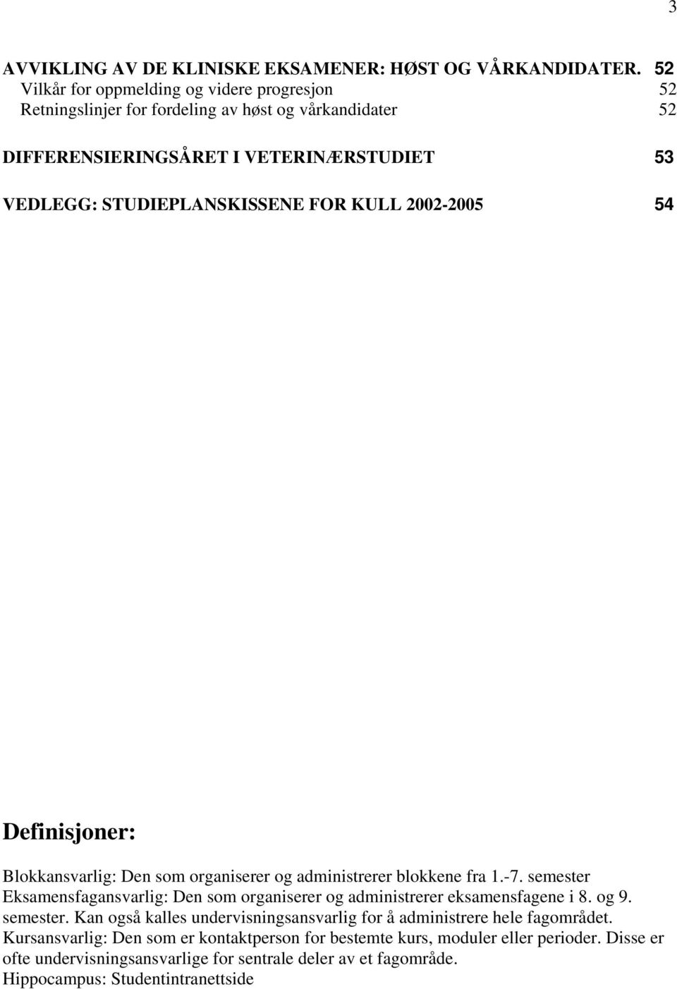 FOR KULL 2002-2005 54 Definisjoner: Blokkansvarlig: Den som organiserer og administrerer blokkene fra 1.-7.