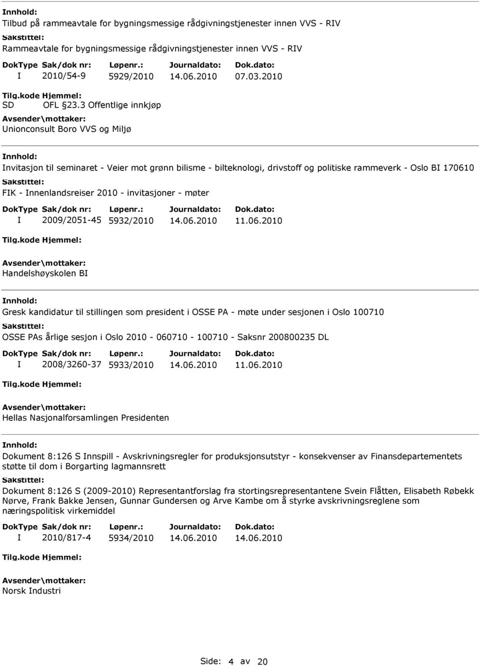 2010 nvitasjon til seminaret - Veier mot grønn bilisme - bilteknologi, drivstoff og politiske rammeverk - Oslo B 170610 FK - nnenlandsreiser 2010 - invitasjoner - møter 2009/2051-45 5932/2010