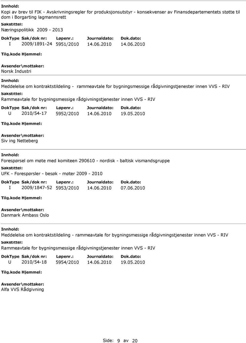 19.05.2010 Siv ing Netteberg Forespørsel om møte med komiteen 29061