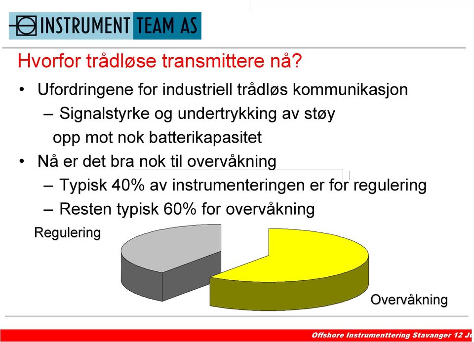 undertrykking av støy opp mot nok batterikapasitet Nå er det bra nok til