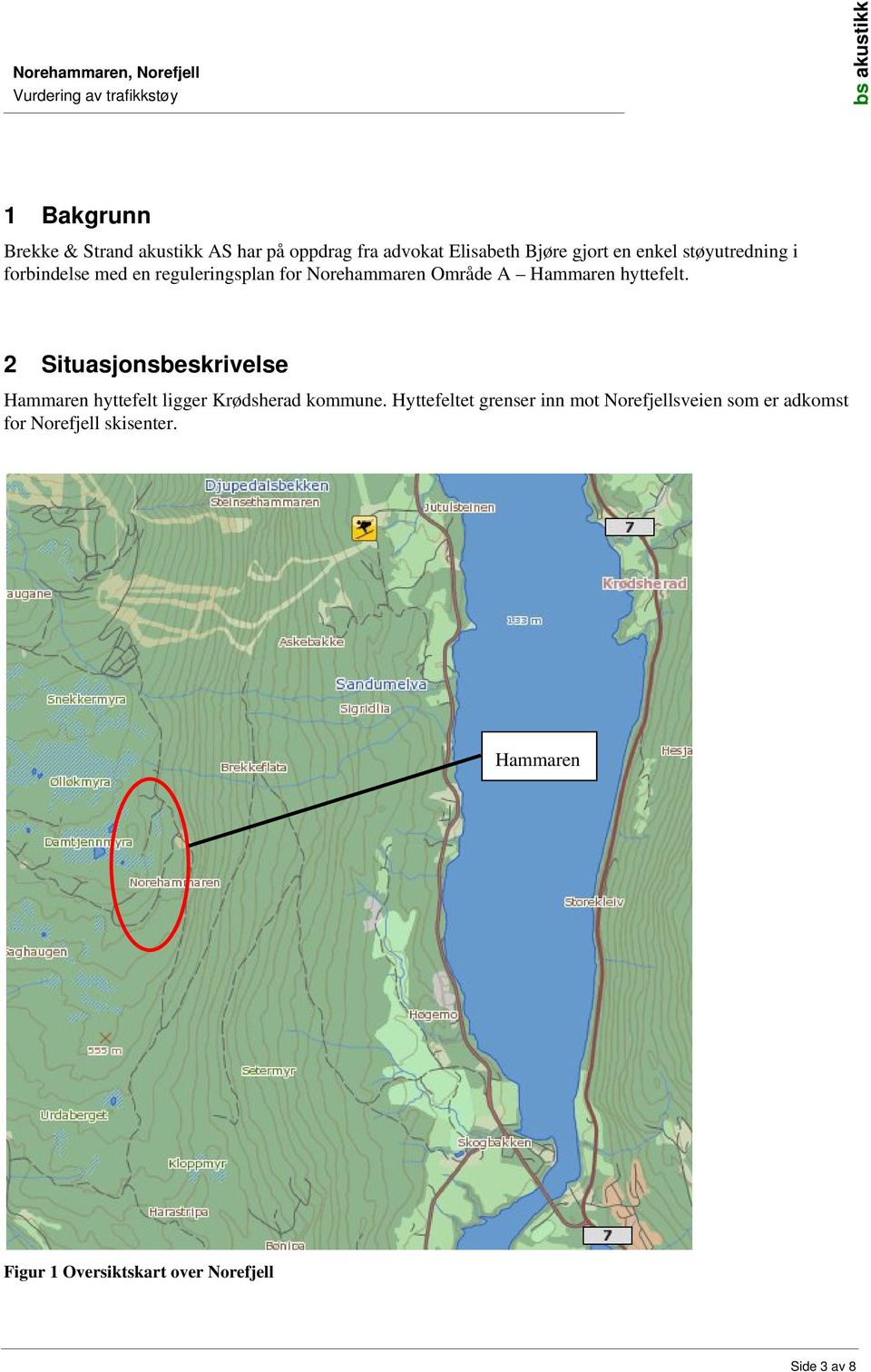 2 Situasjonsbeskrivelse Hammaren hyttefelt ligger Krødsherad kommune.