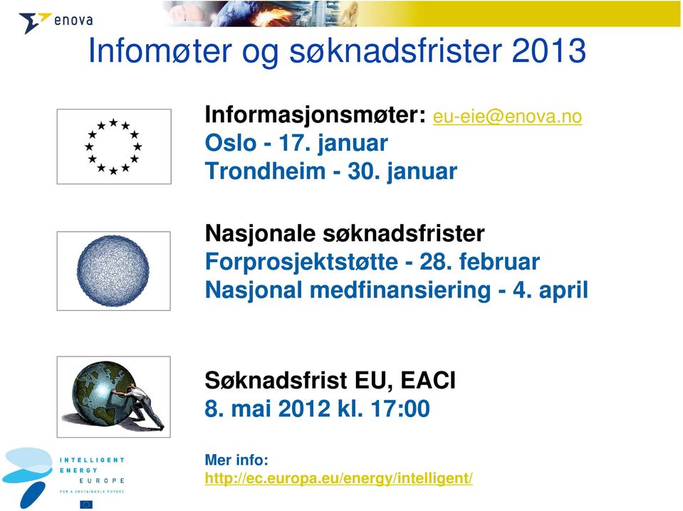 januar Nasjonale søknadsfrister Forprosjektstøtte - 28.