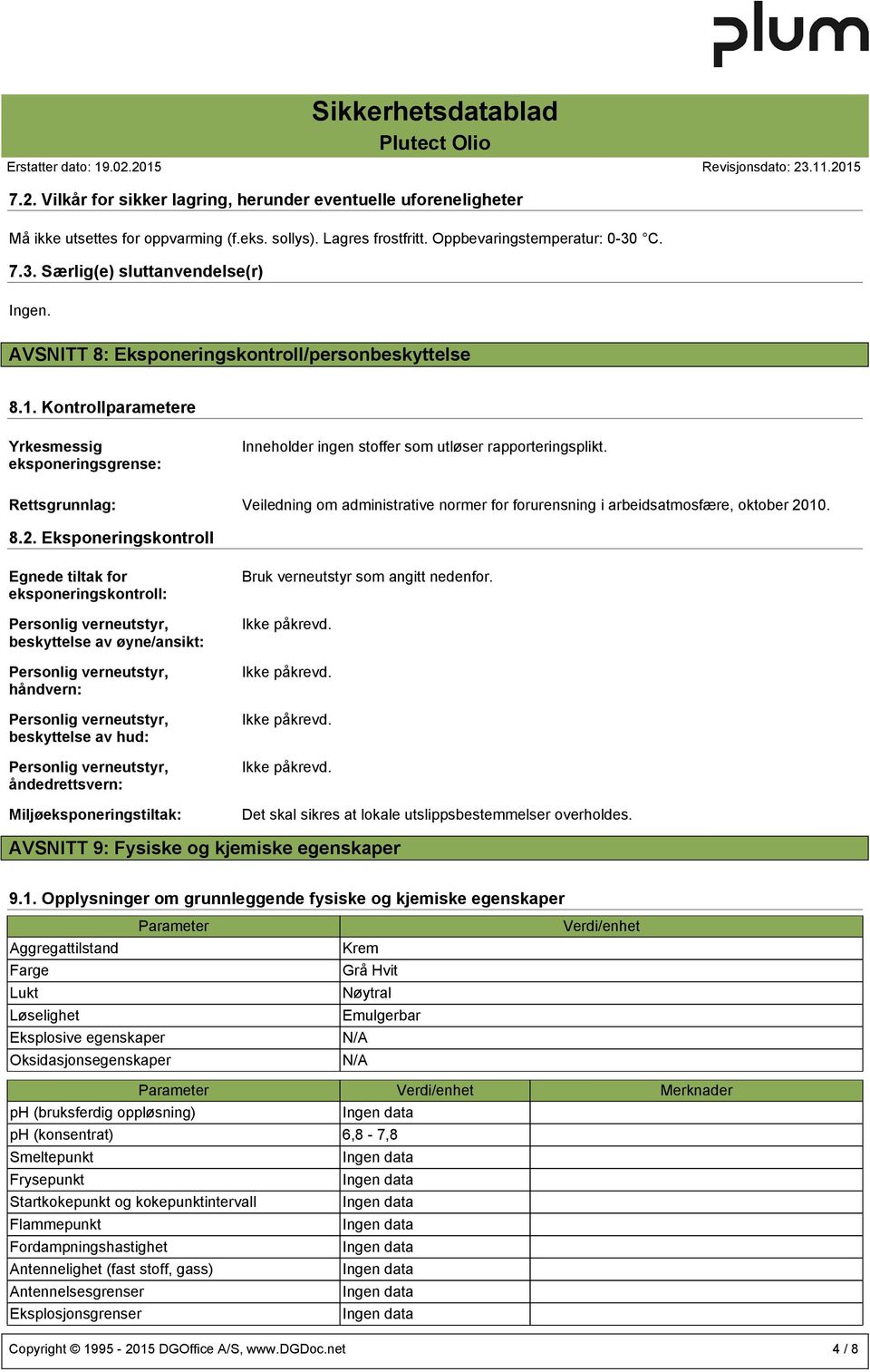 Rettsgrunnlag: Veiledning om administrative normer for forurensning i arbeidsatmosfære, oktober 20