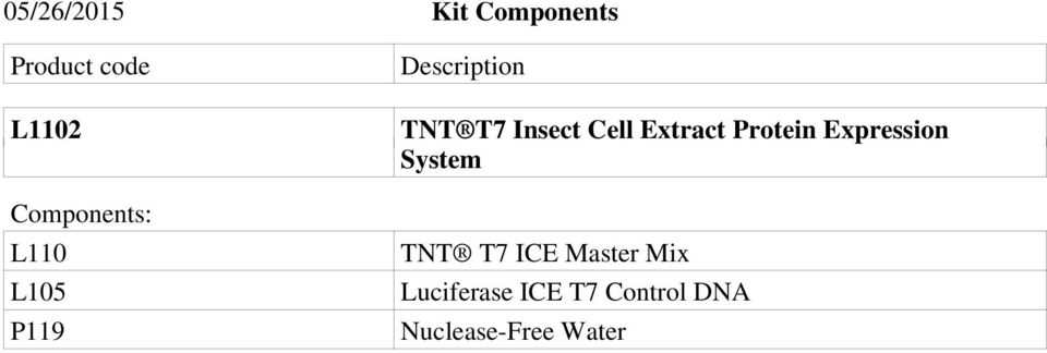 Insect Cell Extract Protein Expression System TNT