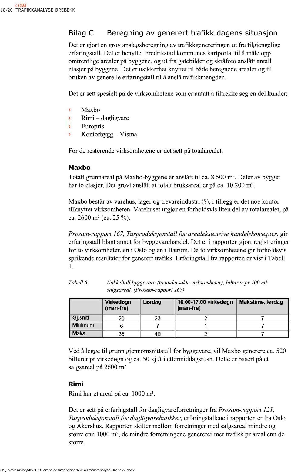 Det er usikkerhet knyttet til både beregnede arealer og til bruken av generelle erfaringstall til å anslå trafikkmengden.