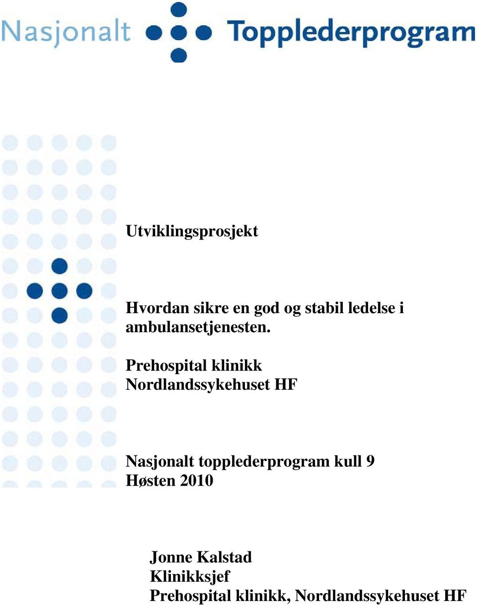 Prehospital klinikk Nordlandssykehuset HF Nasjonalt