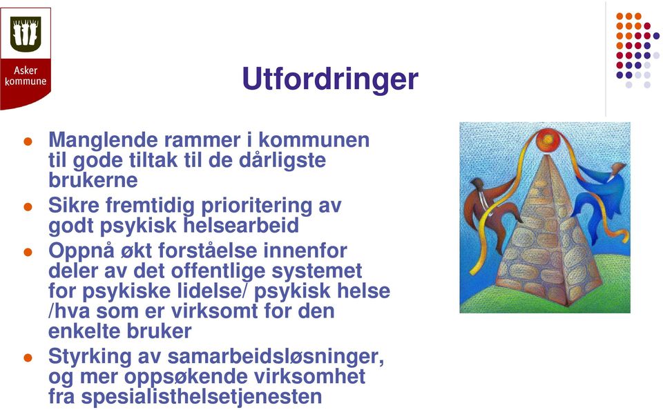 offentlige systemet for psykiske lidelse/ psykisk helse /hva som er virksomt for den enkelte