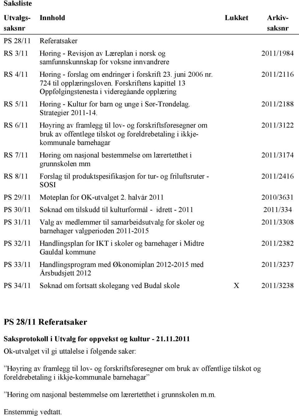 Forskriftens kapittel 13 Oppfølgingstenesta i videregåande opplæring Høring - Kultur for barn og unge i Sør-Trøndelag. Strategier 2011-14.
