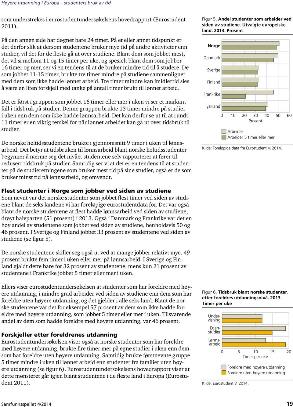 Blant dem som jobbet mest, det vil si mellom 11 og 15 timer per uke, og spesielt blant dem som jobber 16 timer og mer, ser vi en tendens til at de bruker mindre tid til å studere.