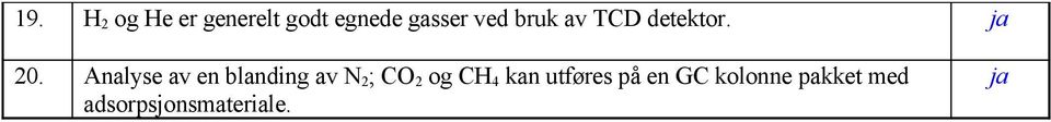 Analyse av en blanding av N 2 ; CO 2 og CH 4