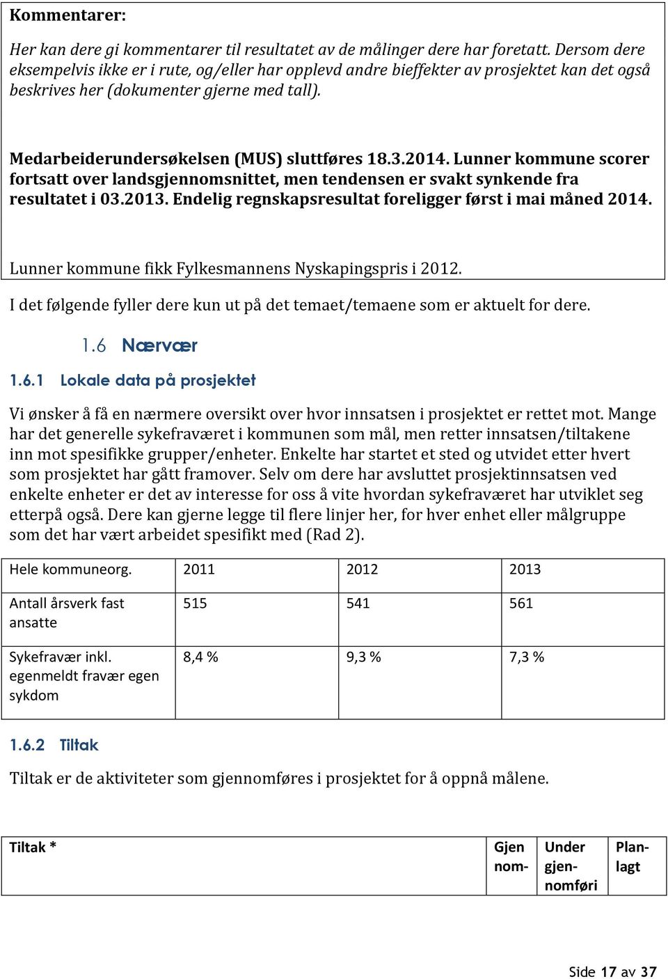 2014. Lunner kommune scorer fortsatt over landsgjennomsnittet, men tendensen er svakt synkende fra resultatet i 03.2013. Endelig regnskapsresultat foreligger først i mai måned 2014.
