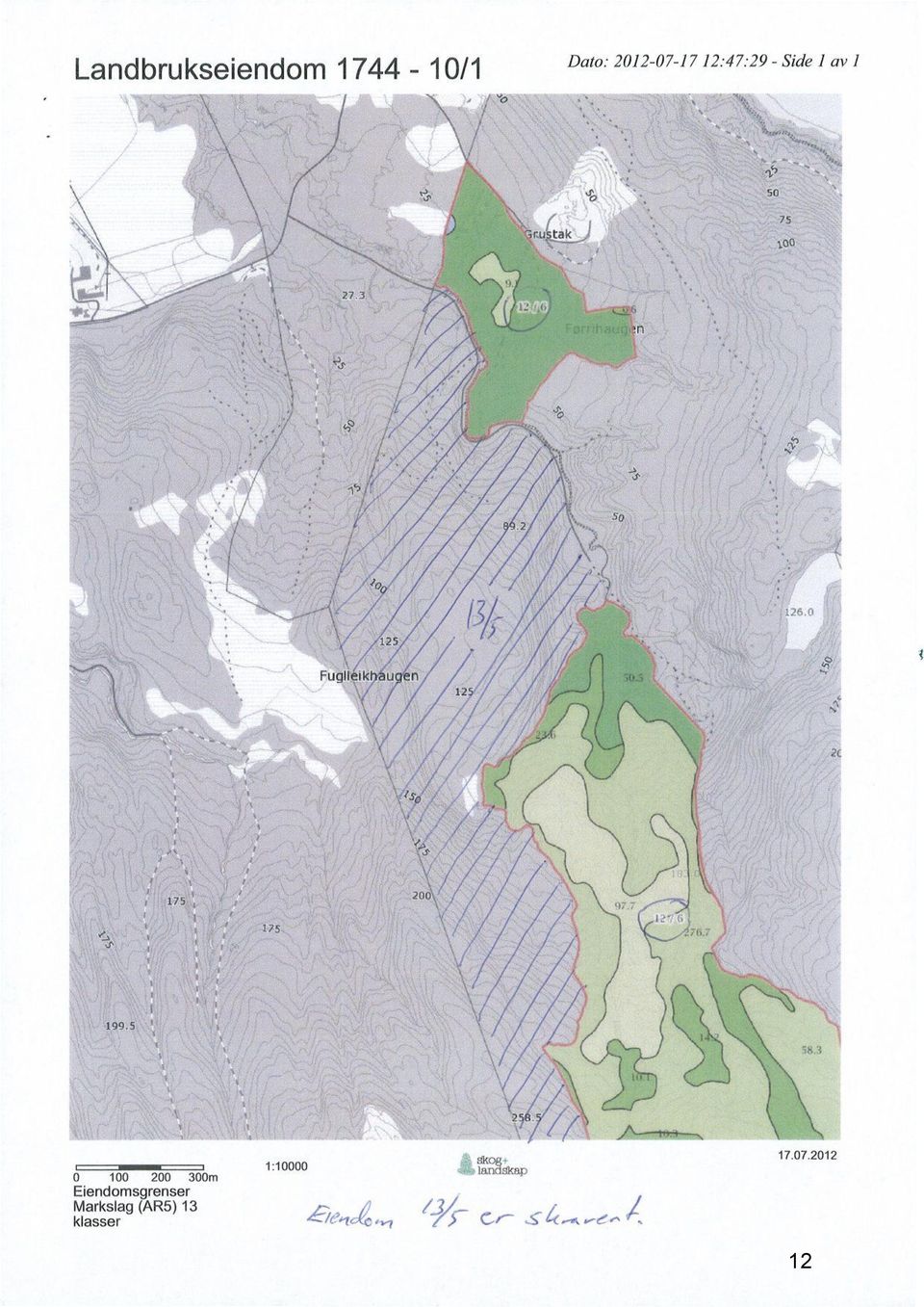 Eiendomsgrenser Markslag (AR5) 13 klasser