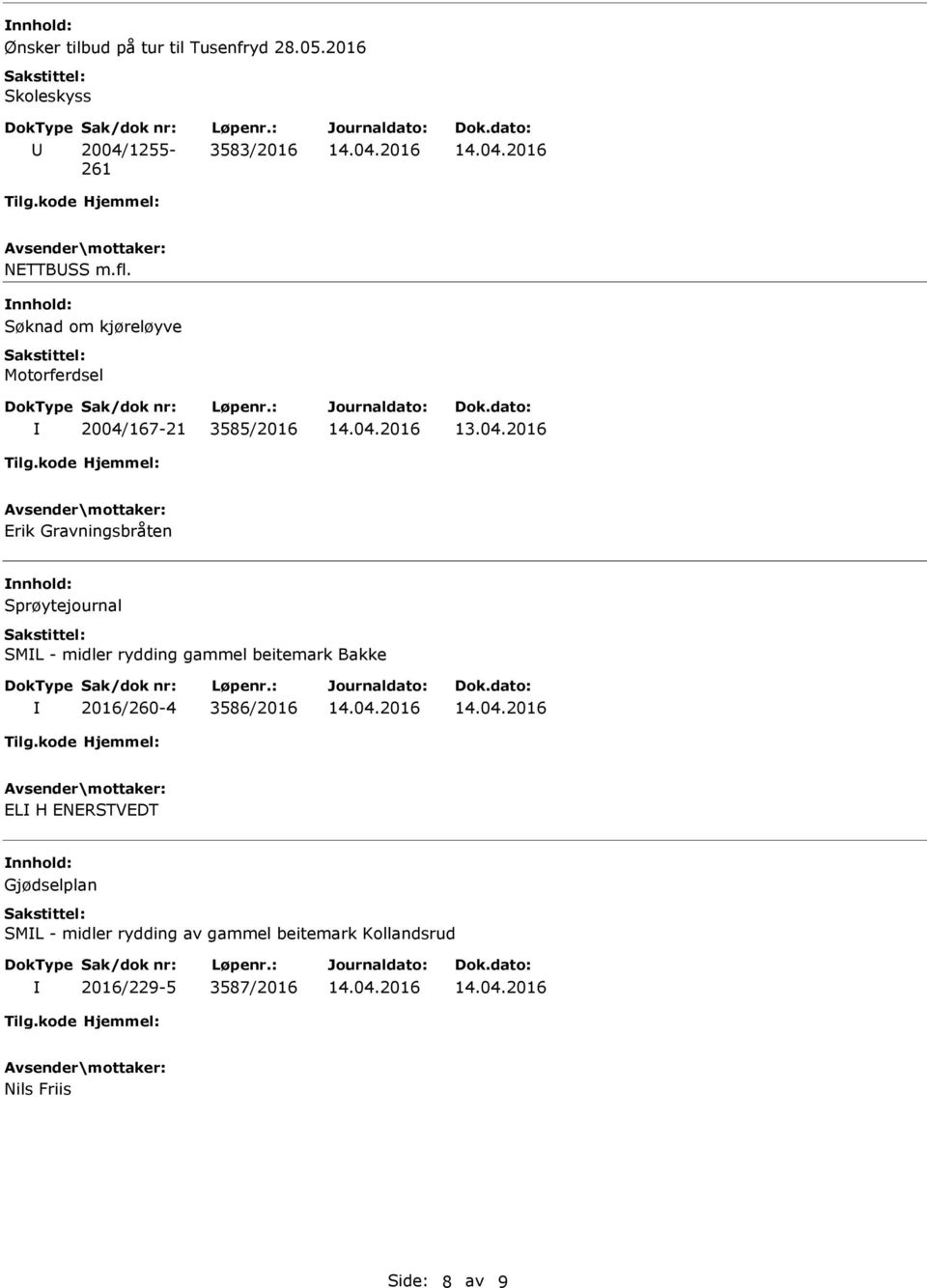 SML - midler rydding gammel beitemark Bakke 2016/260-4 3586/2016 EL H ENERSTVEDT Gjødselplan