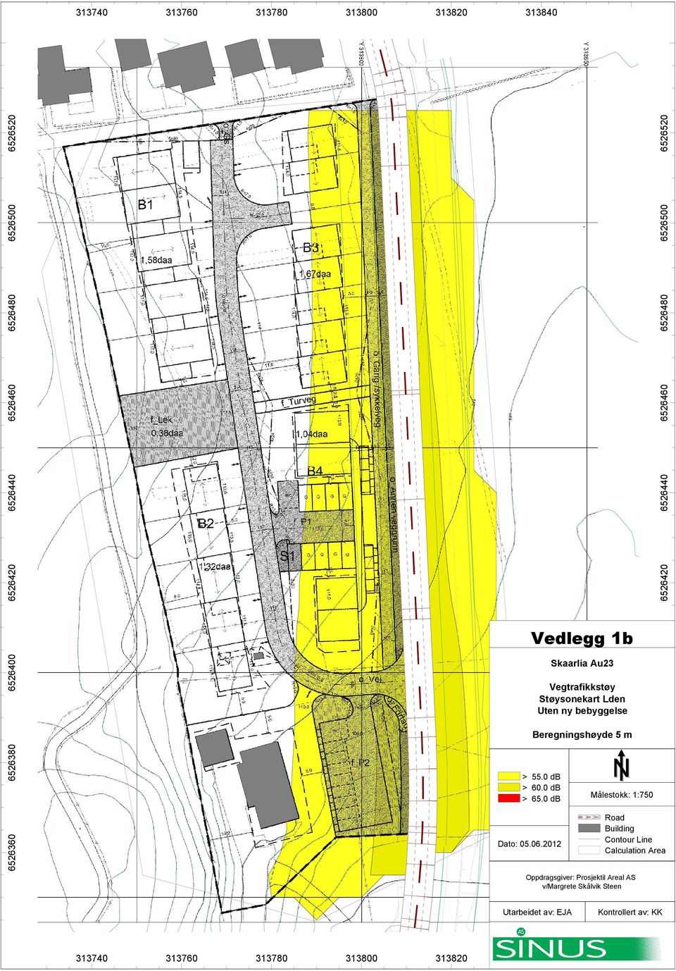 0 db Målestokk: 1:750 Dato: 05.06.
