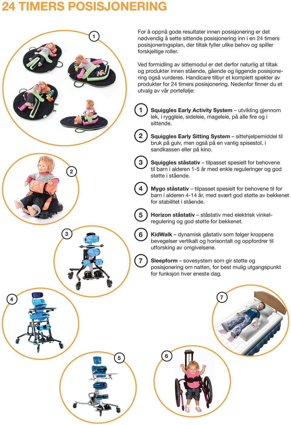 Handicare tilbyr et komplett spekter av produkter for 24 timers posisjonering.