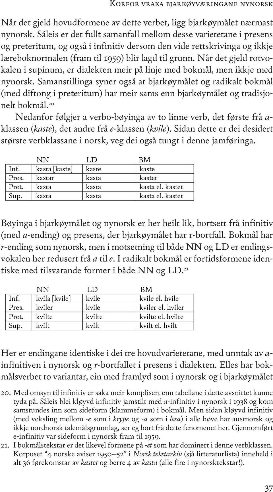 når det gjeld rotvokalen i supinum, er dialekten meir på linje med bokmål, men ikkje med nynorsk.