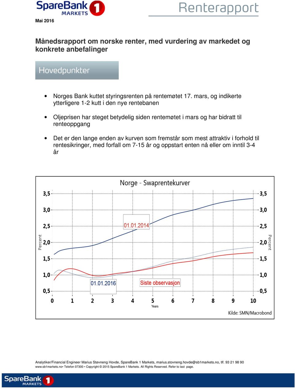 enden av kurven som fremstår som mest attraktiv i forhold til rentesikringer, med forfall om 7-15 år og oppstart enten nå eller om inntil 3-4 år Analytiker/Financial