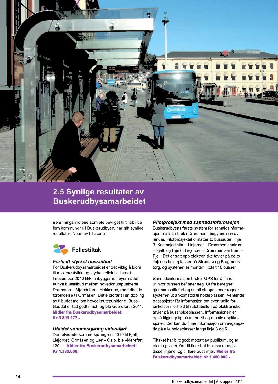 I november 2010 kk innbyggerne i byområdet et nytt busstilbud mellom hovedknutepunktene Drammen Mjøndalen Hokksund, med direkteforbindelse til Ormåsen.
